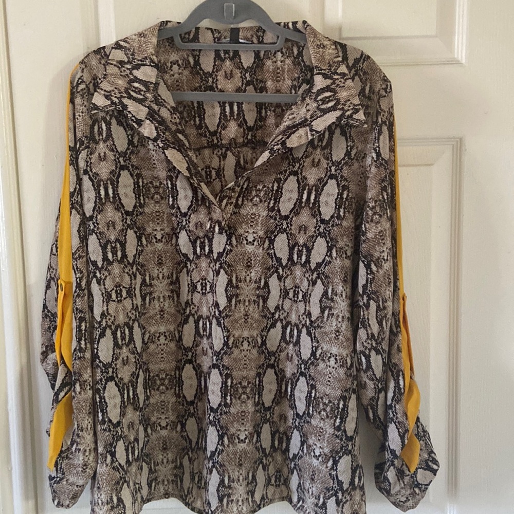 Fashion Nova Snake Print Blouse